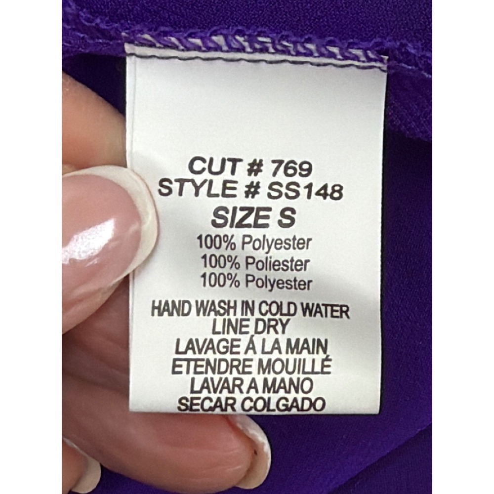 Shirley of Hollywood Purple Sheer Chemise & Thong Panty Size Small - Picture 7 of 10